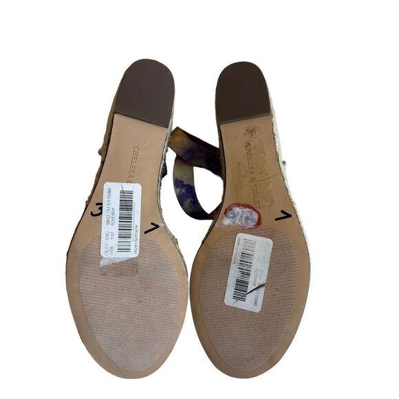 Chelsea & Violet Henna‎  Pastel Multi Color 7 Tie Dye Espadrille Wicker Wedge - Picture 11 of 13